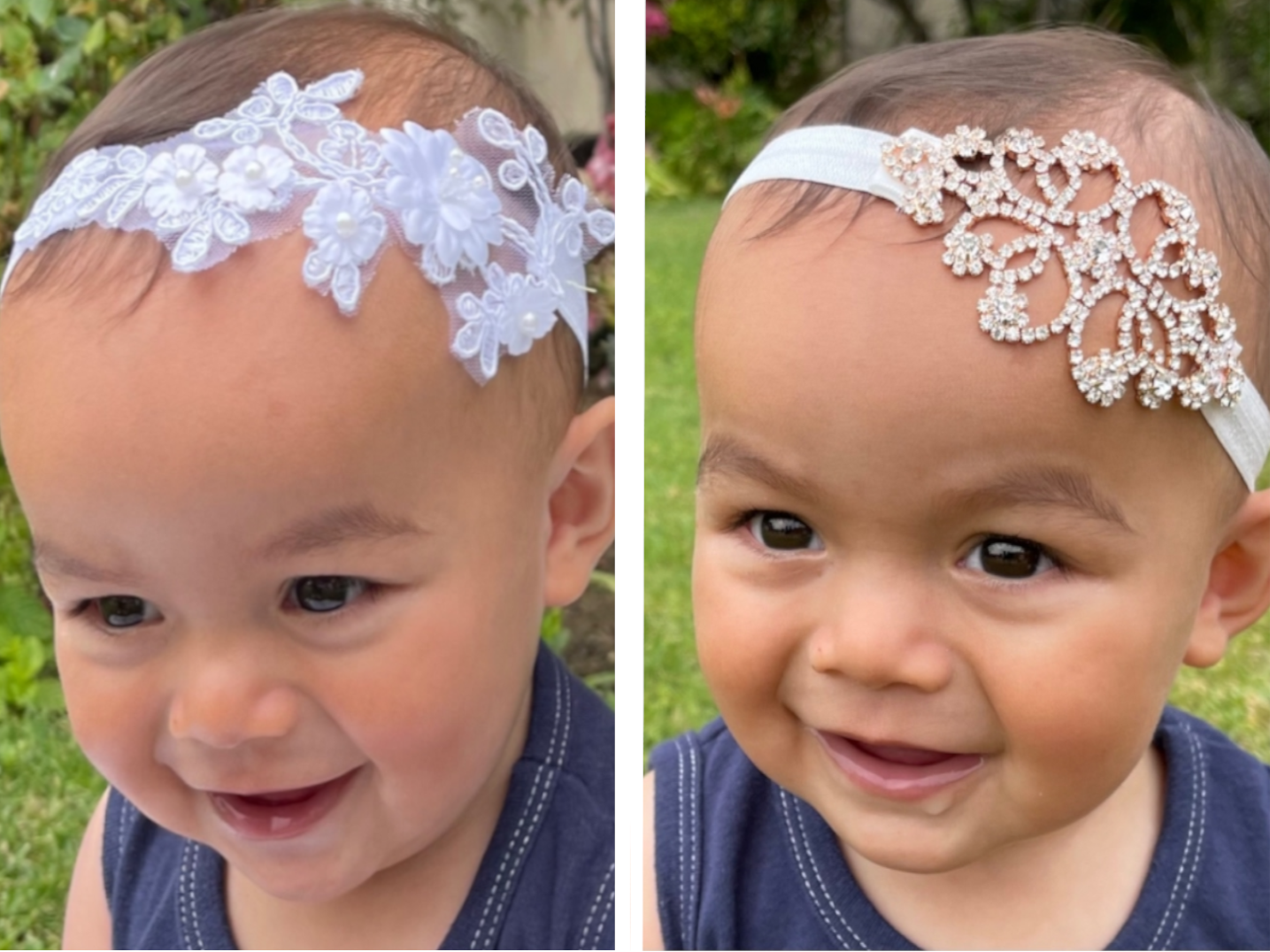 Set of 2 Christening Headbands